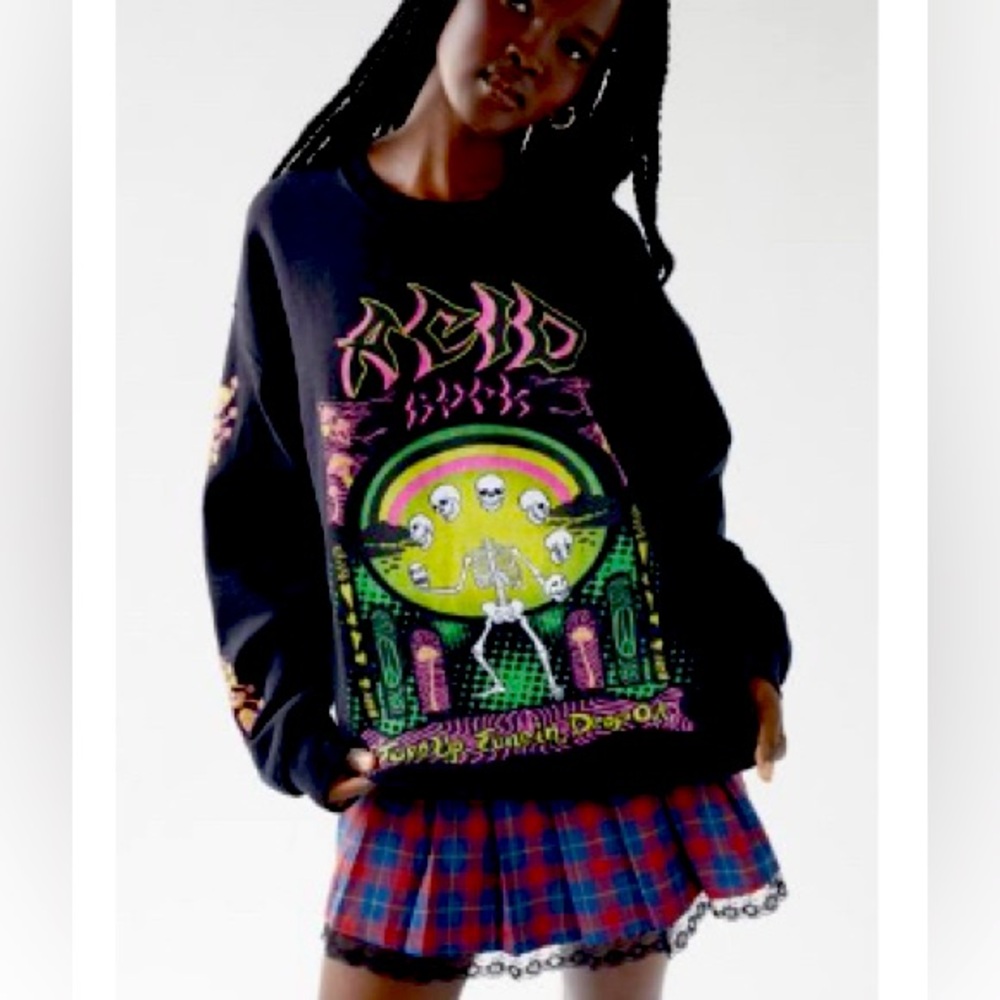 Project Social T Acid Rock Skeleton Long Sleeve Top